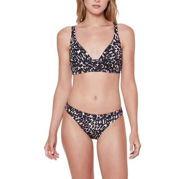 Sanctuary  womens Stay Cool Leopard Cinch Back Hipster L black - Picture 1 of 6